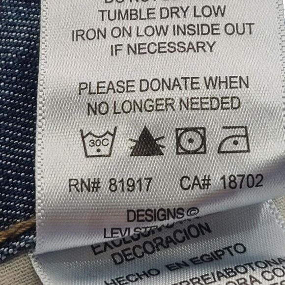 Levi's  Girl's 514 Slim Straight Leg Blue Jeans Size 14 - Picture 14 of 14